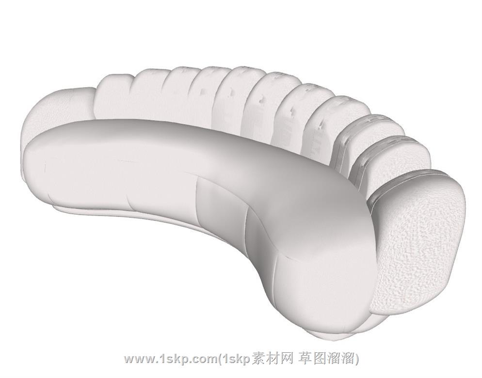 弧形奶油沙发SU模型