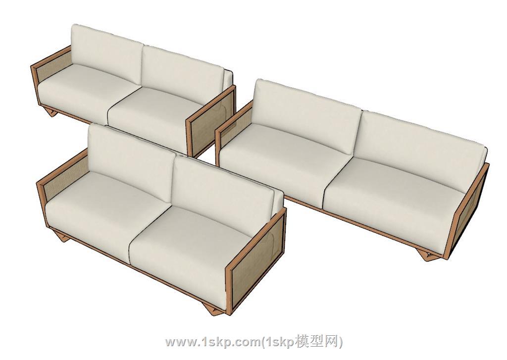 两人座沙发SU模型