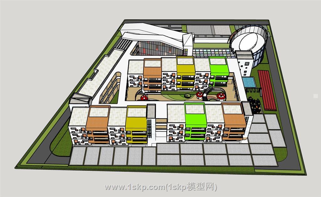 幼儿园建筑蘑菇房SU模型