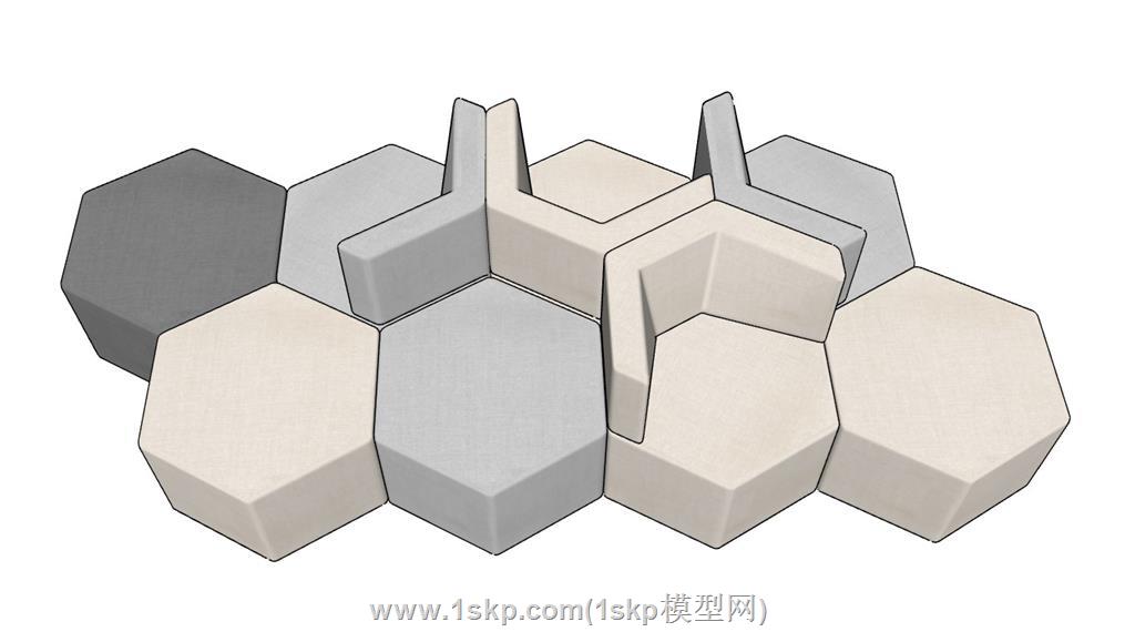 休闲区组合沙发SU模型