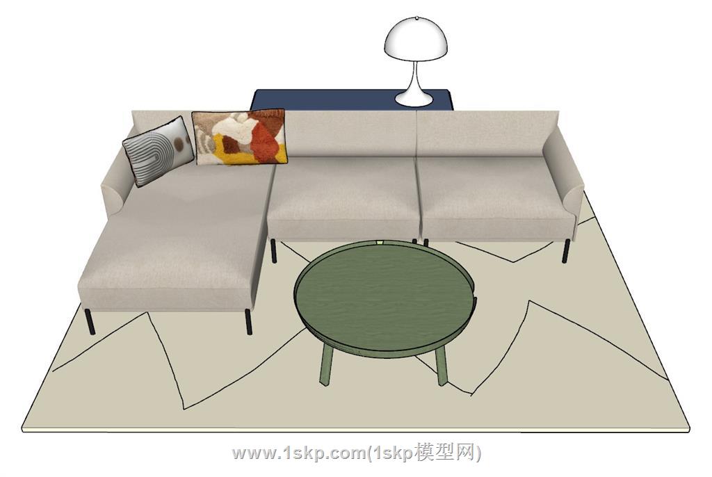L形沙发SU模型