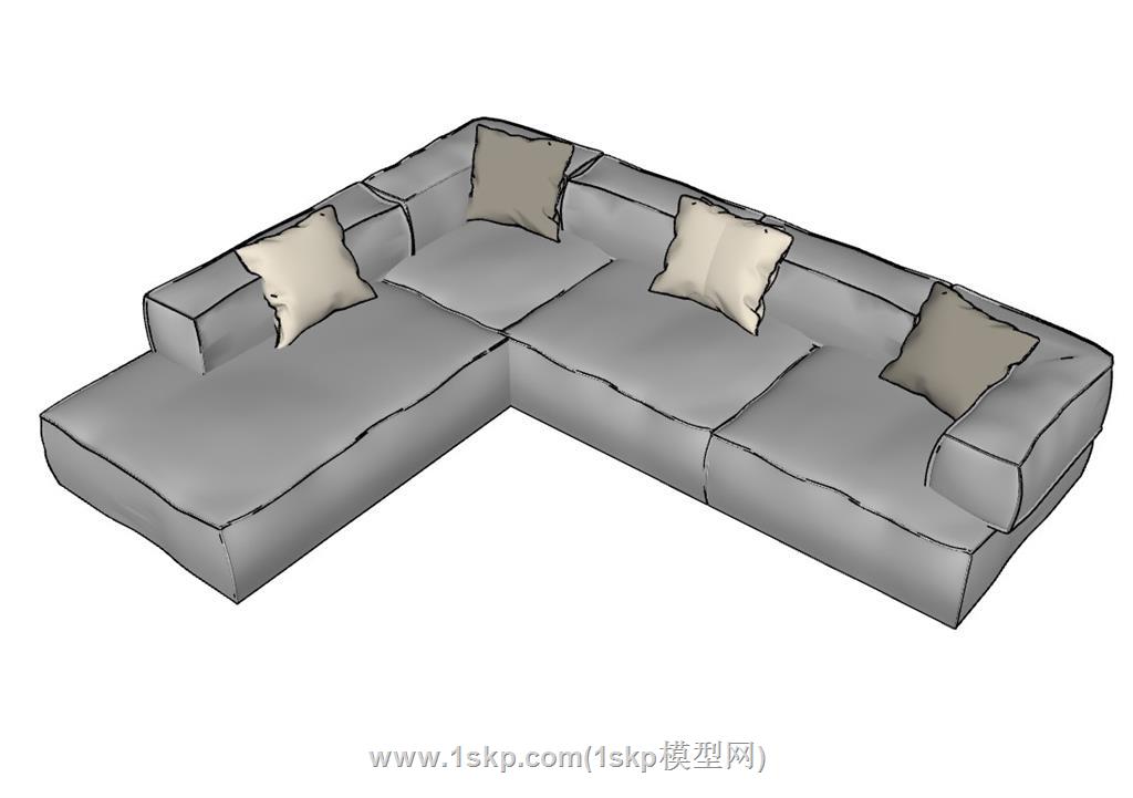 L形沙发SU模型