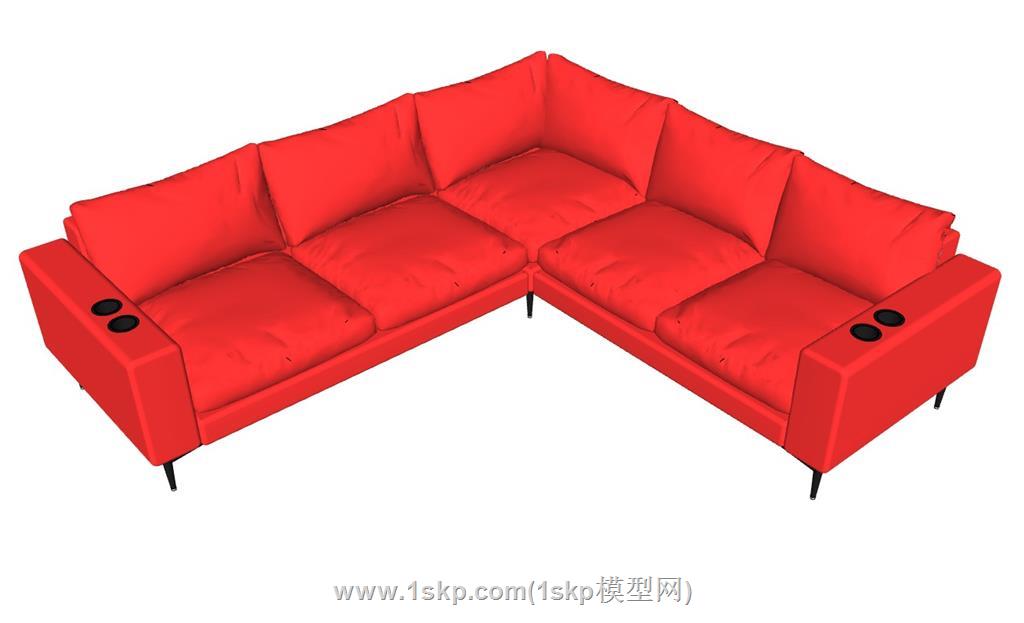 沙发L形SU模型