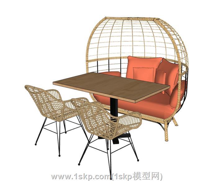 藤制沙发户外沙发椅