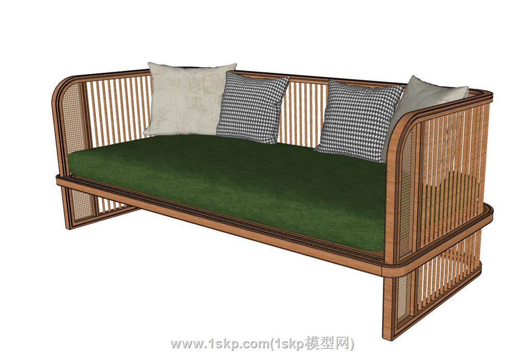 木制沙发SU模型