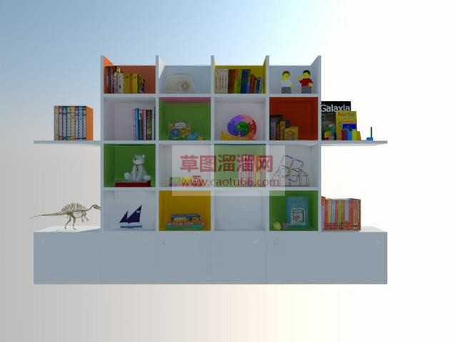 儿童书架儿童柜子SU模型