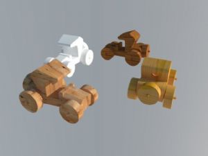 玩具木车子SU模型 免费sketchup模型下载