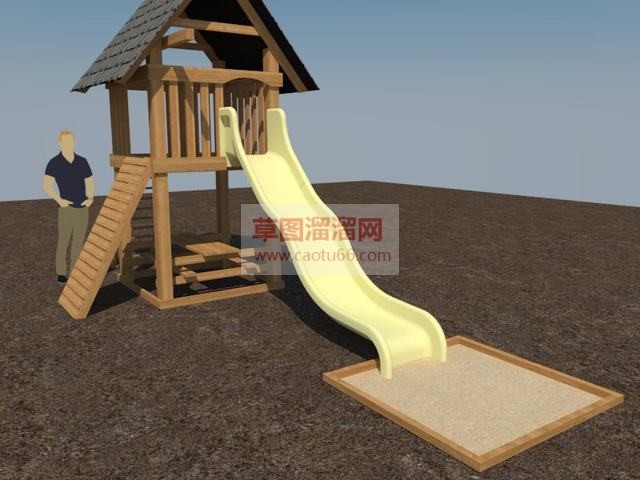 滑梯儿童游乐设施SU模型