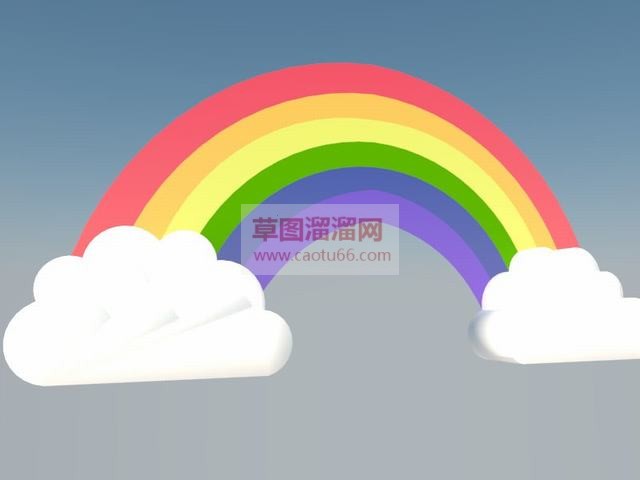 七彩虹云朵儿童SU模型
