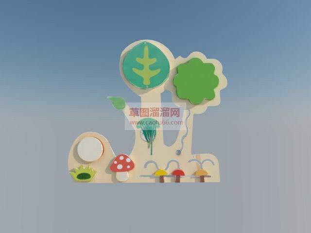 幼儿园墙装饰装饰板SU模型