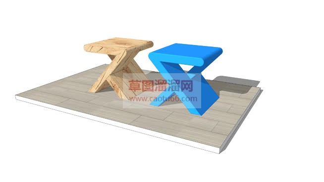 儿童木凳子免SU模型