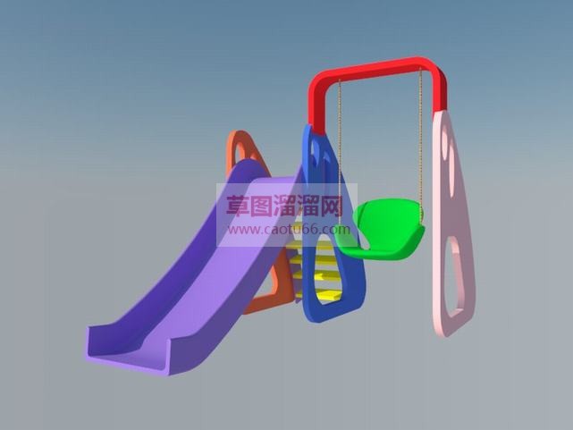 室内滑滑梯秋SU模型