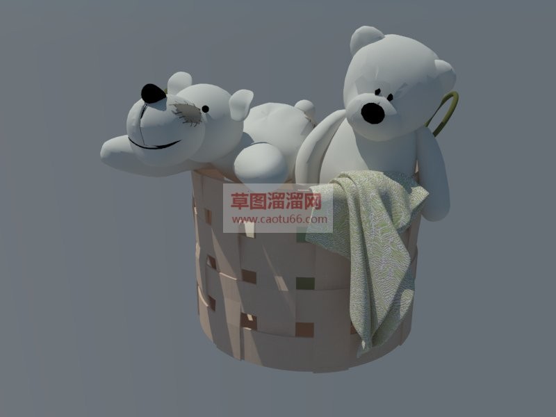玩具箩筐布娃SU模型