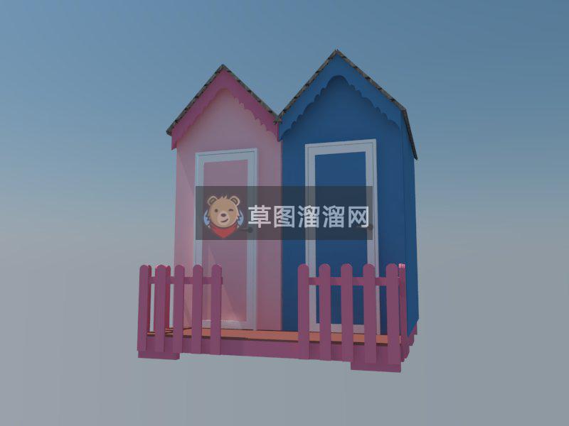 儿童男女木屋SU模型