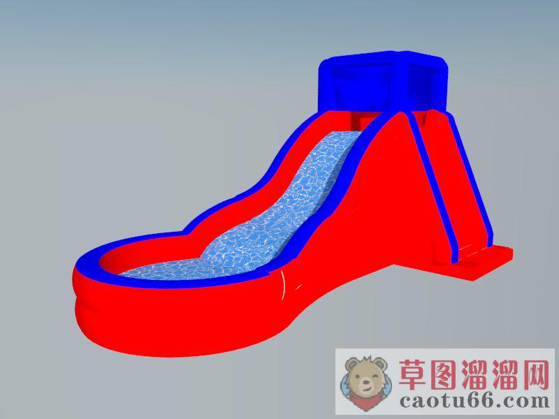 充气城堡儿童游乐设施滑水道SU模型