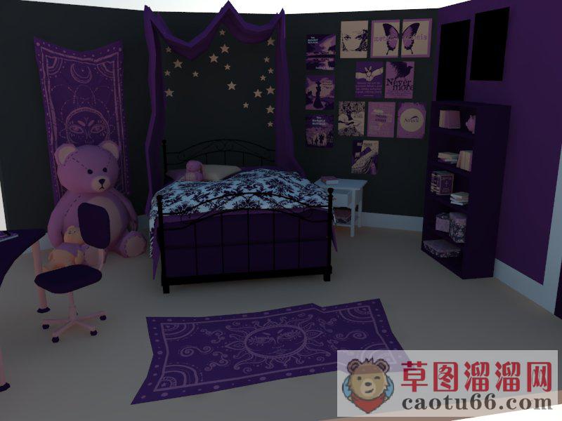 儿童房布置SU模型
