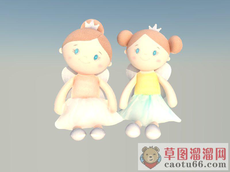洋娃娃布娃娃儿童玩具SU模型