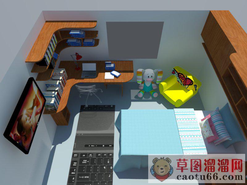 儿童房卧室房间SU模型