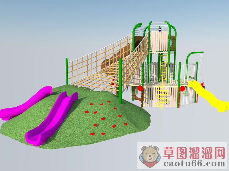 儿童攀爬墙滑滑梯SU模型