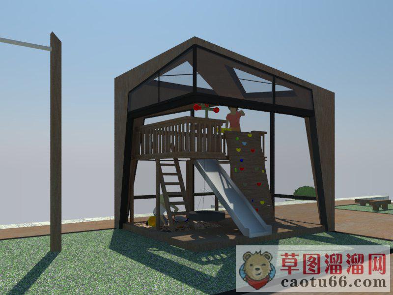 儿童游乐设施滑滑梯SU模型