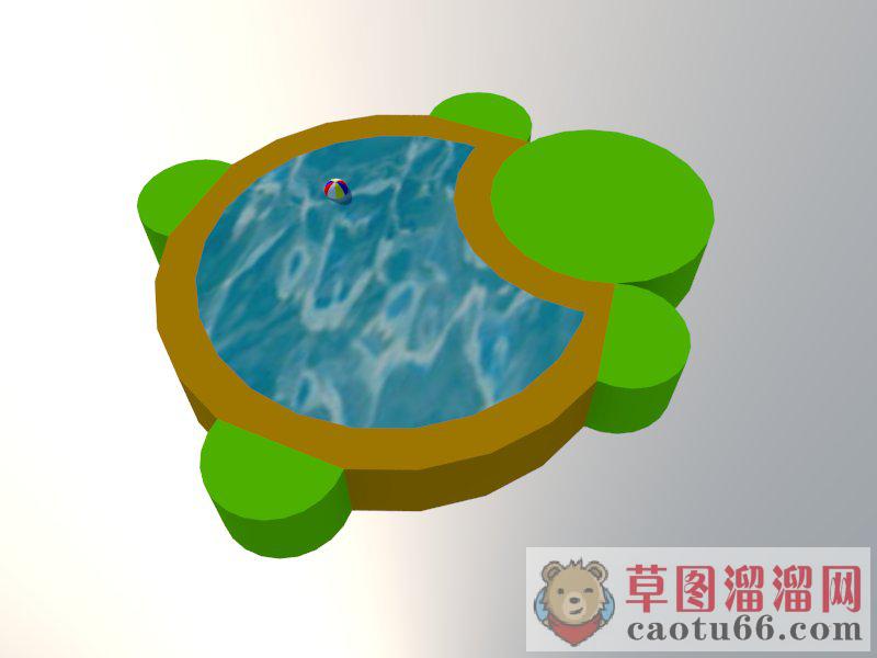 儿童游泳池乌龟池SU模型