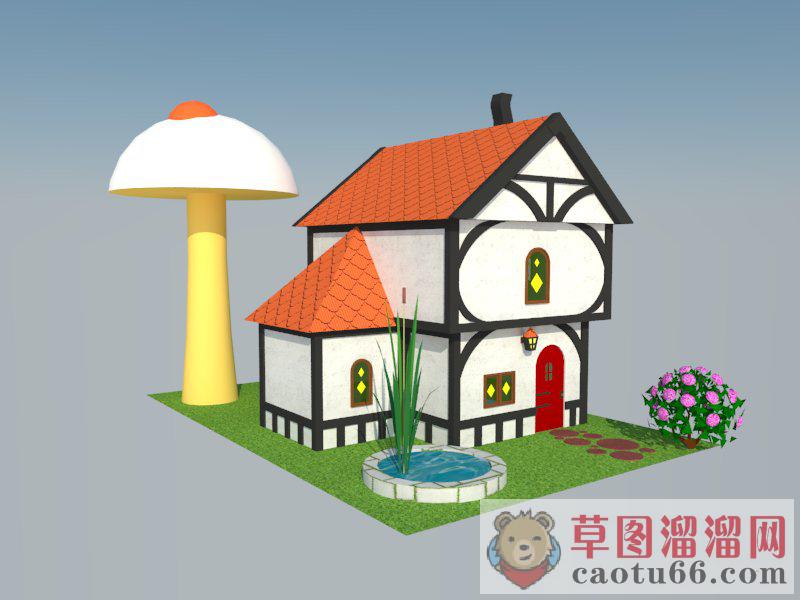 儿童童话屋房子SU模型