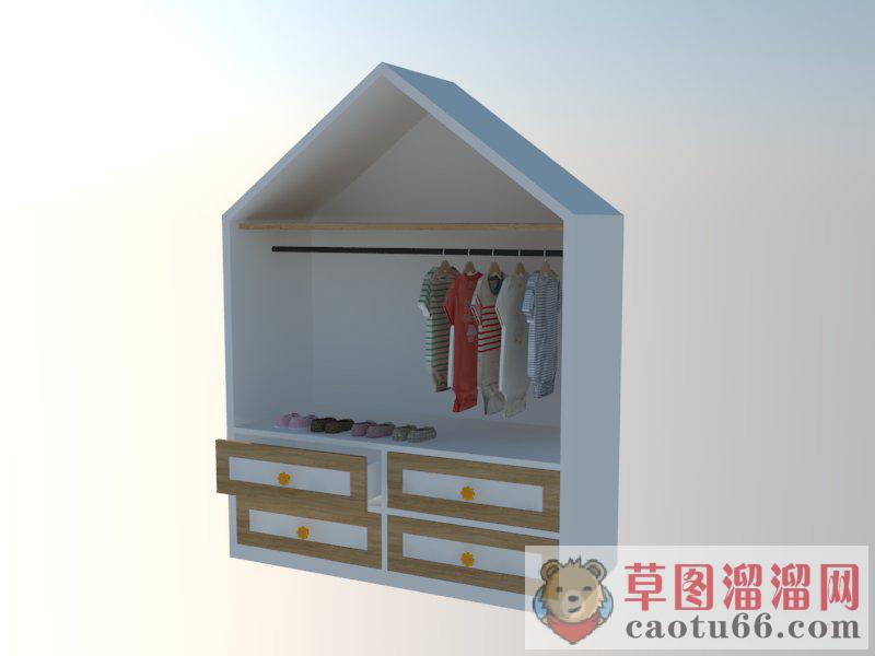 儿童衣柜家具SU模型