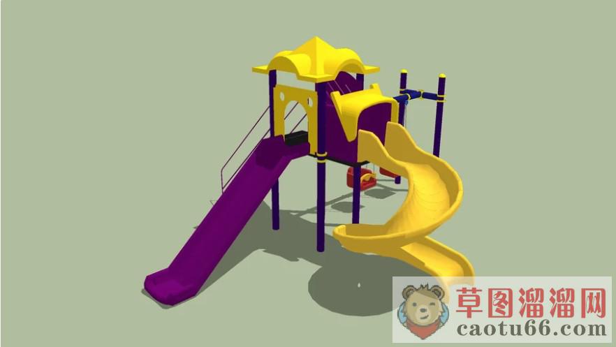 儿童滑滑梯游乐设施SU模型