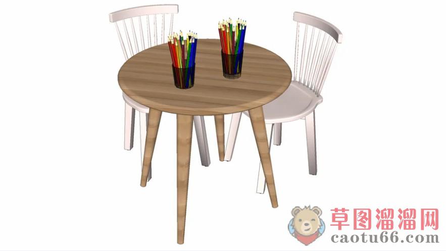 儿童桌椅SU模型