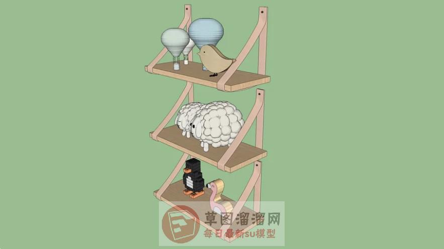 儿童置物架玩具SU模型