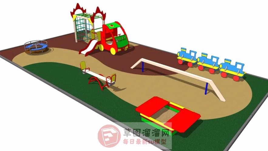 儿童游乐跳跳床SU模型