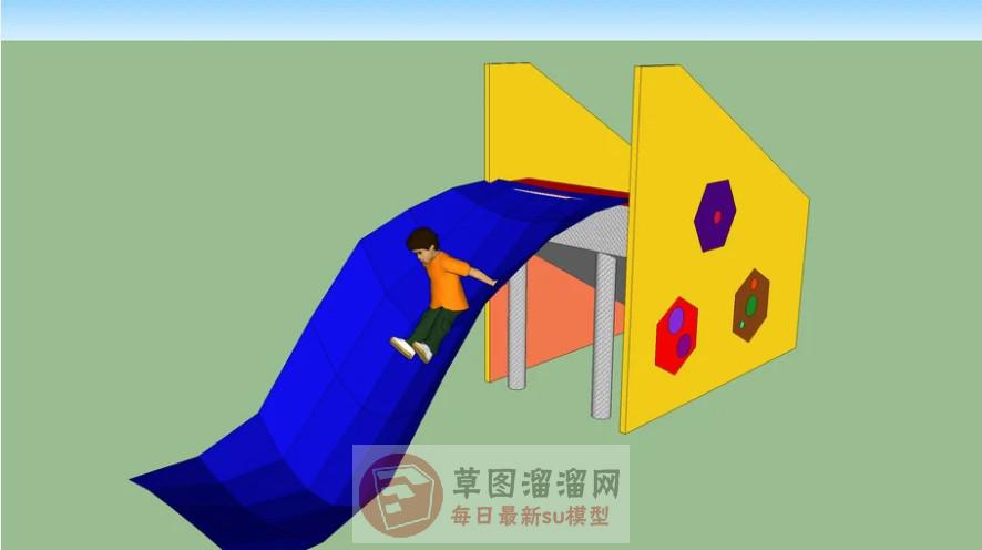 儿童滑滑梯幼儿游乐设施SU模型