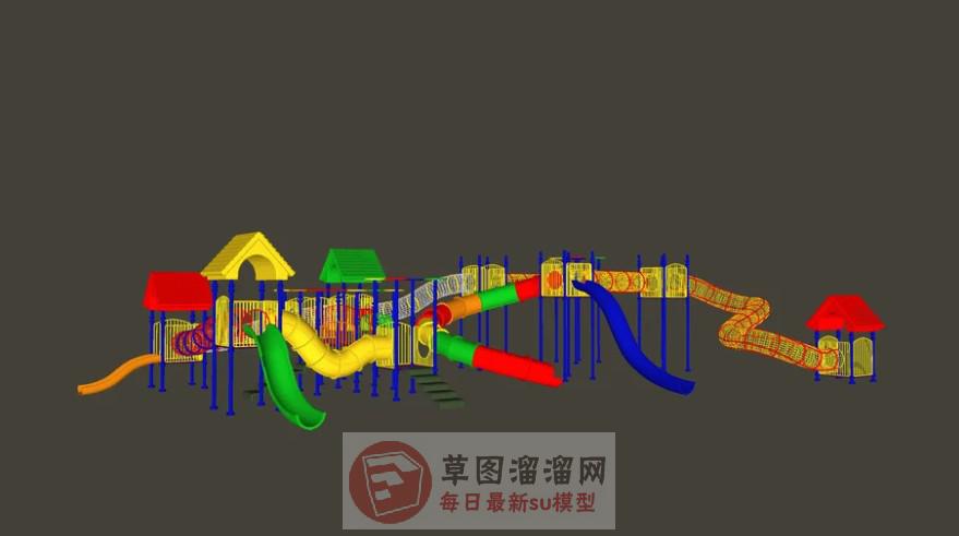 儿童滑滑梯游乐设施SU模型