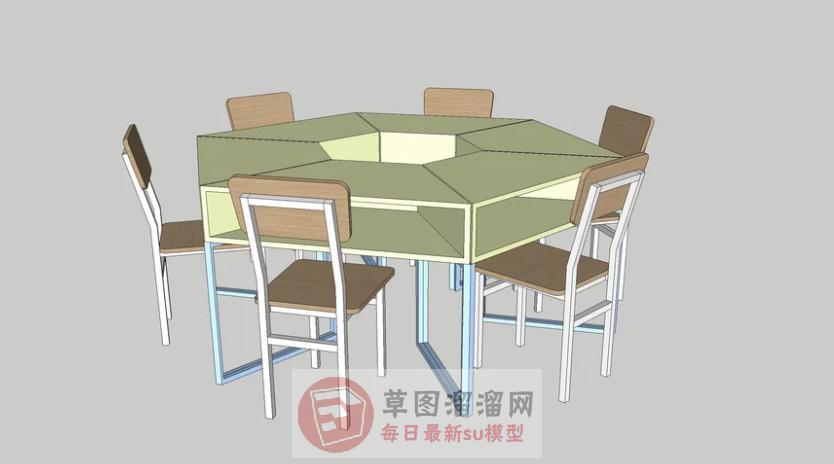 儿童桌学生桌SU模型