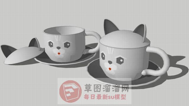 儿童茶杯水杯SU模型