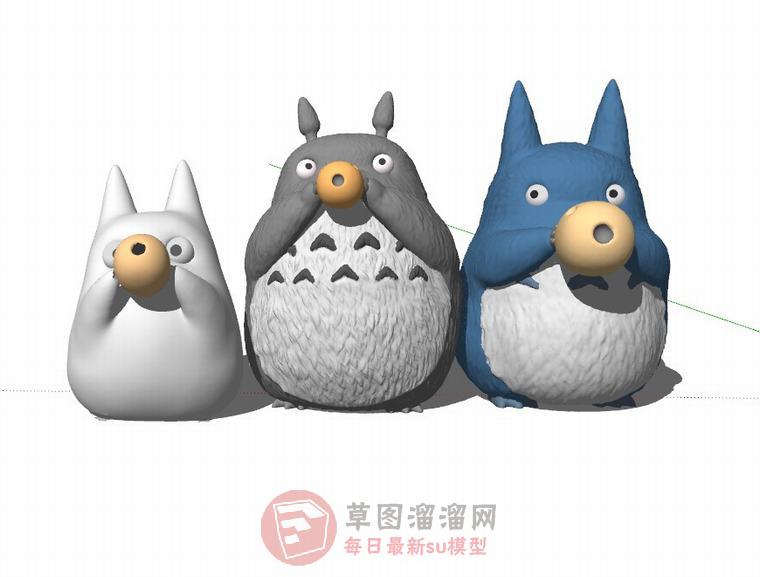 卡通动物布娃娃SU模型