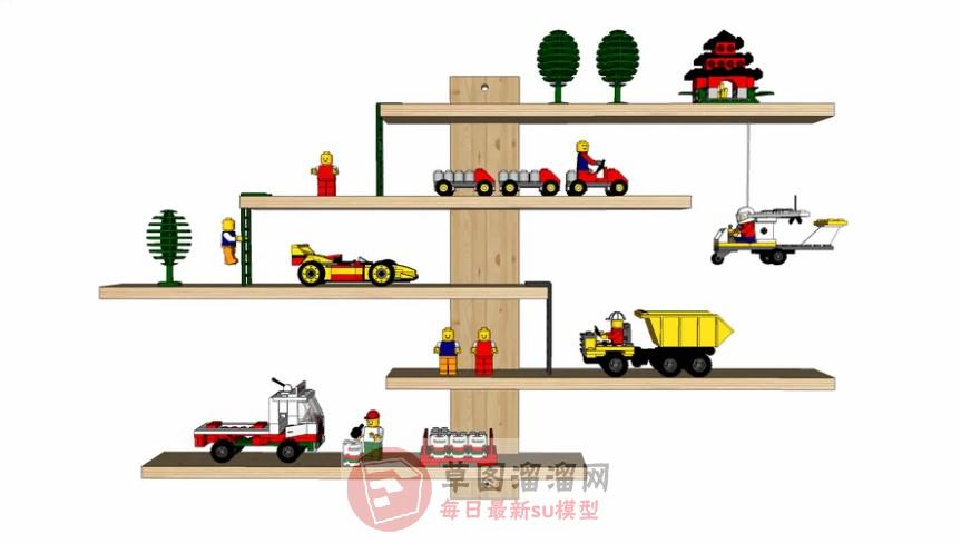 乐高玩具壁架SU模型