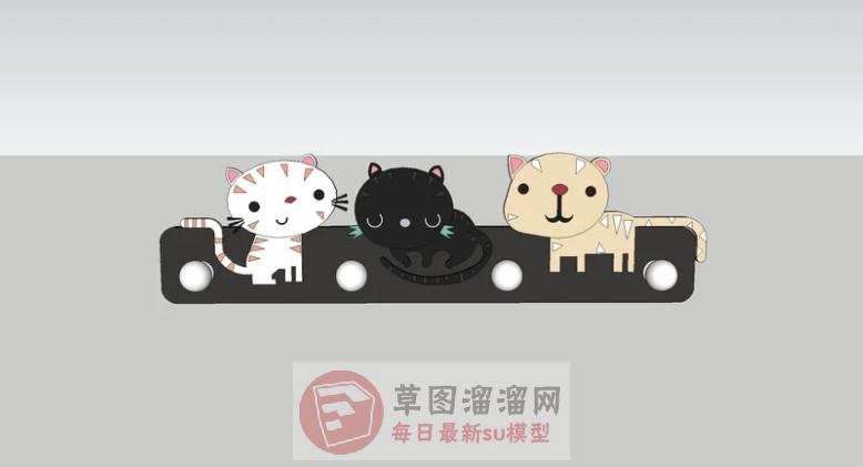 儿童壁挂衣架SU模型