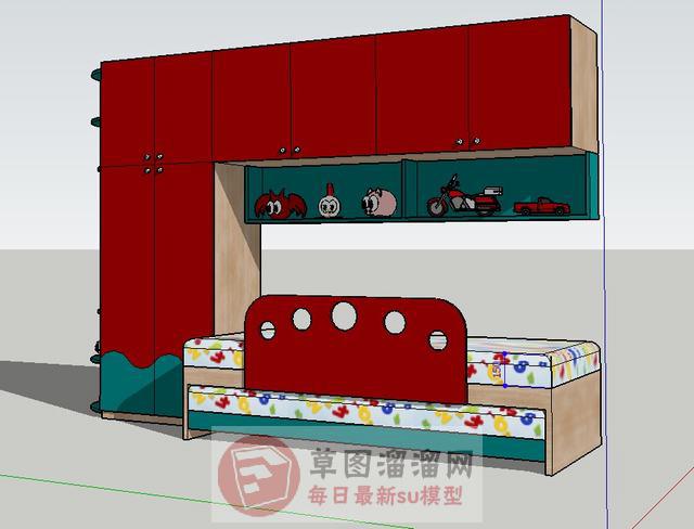 儿童婴儿床玩具SU模型