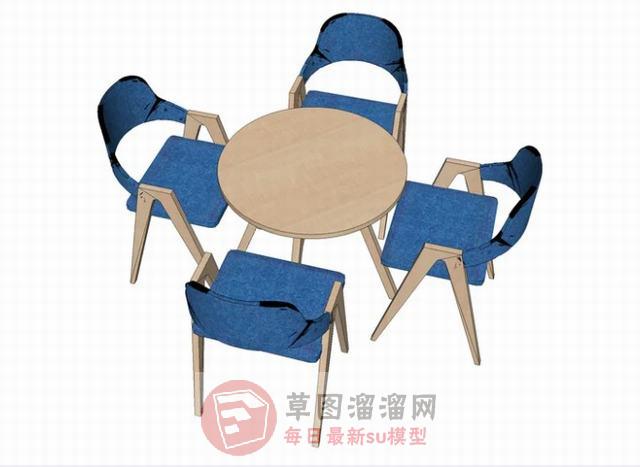 儿童桌椅木质桌椅SU模型