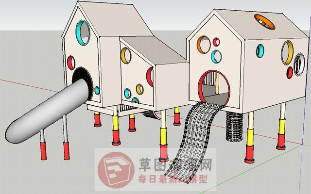 儿童滑滑梯游乐SU模型