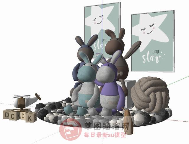 儿童玩具布娃娃SU模型