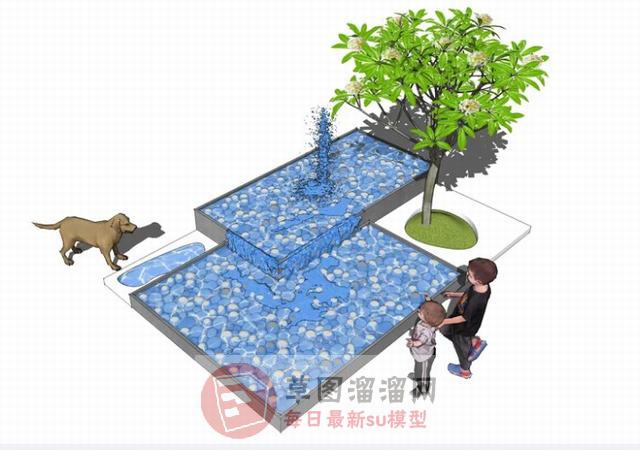 景观水池水柱SU模型