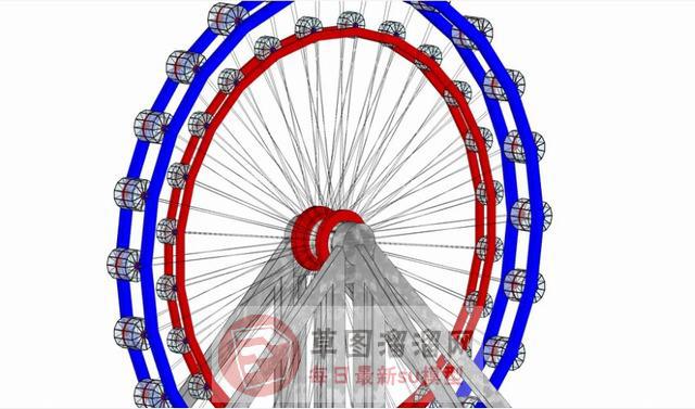 摩天轮游乐SU模型