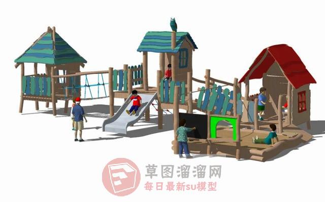 儿童滑梯游乐SU模型