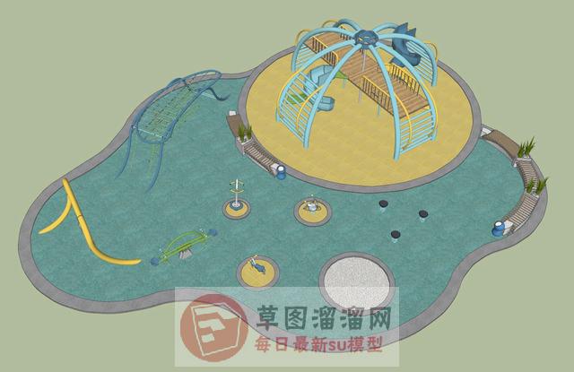 儿童游乐游泳池SU模型