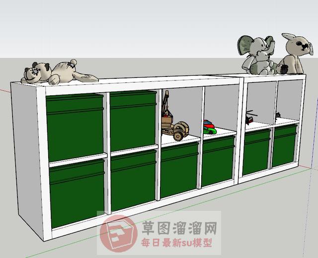 儿童玩具柜家具SU模型