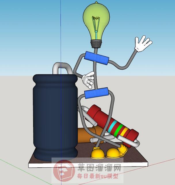 创意电灯泡儿童SU模型