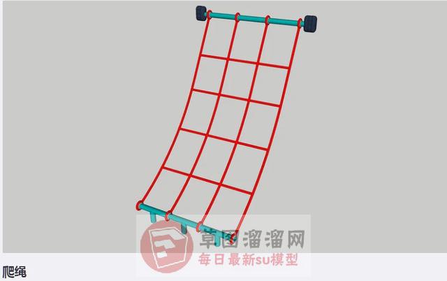 儿童攀爬绳攀爬网SU模型