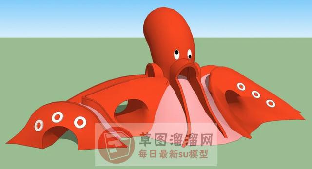 章鱼滑滑梯儿童SU模型